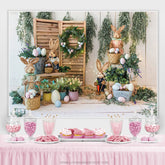 Hase Kaninchen Bunt Eier Glücklich Ostern Party Hintergrund